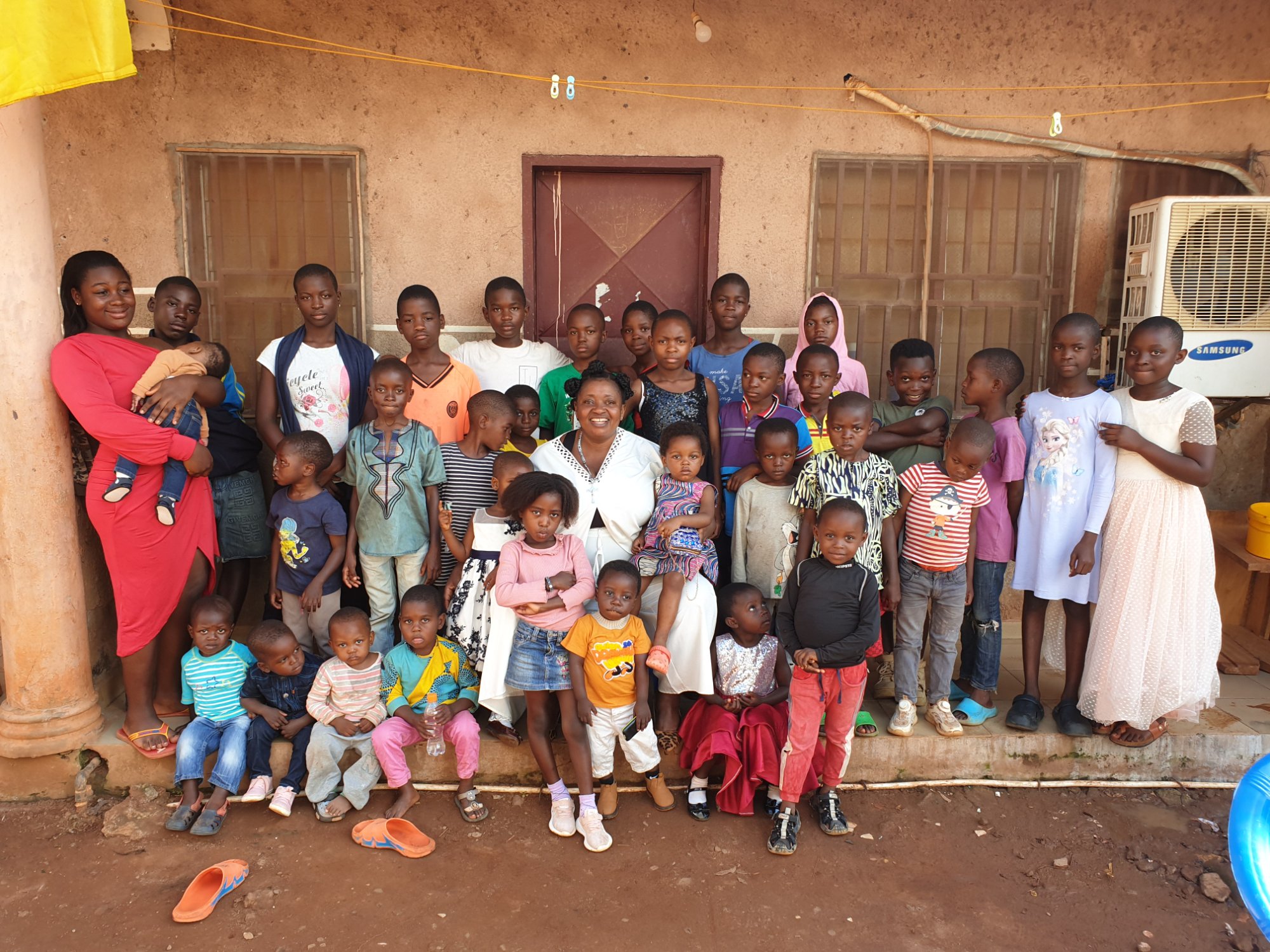 Founder with children