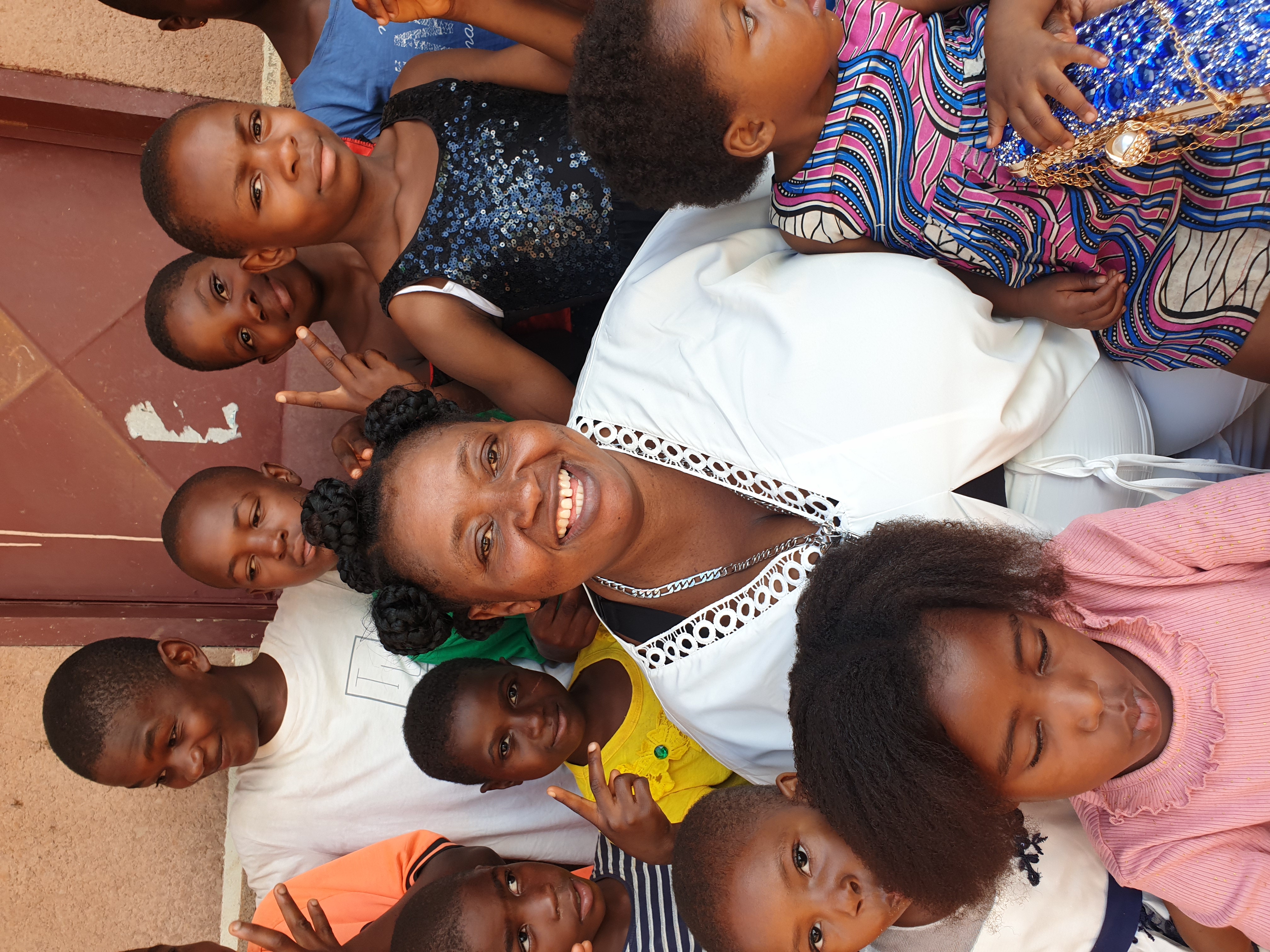 Founder with children