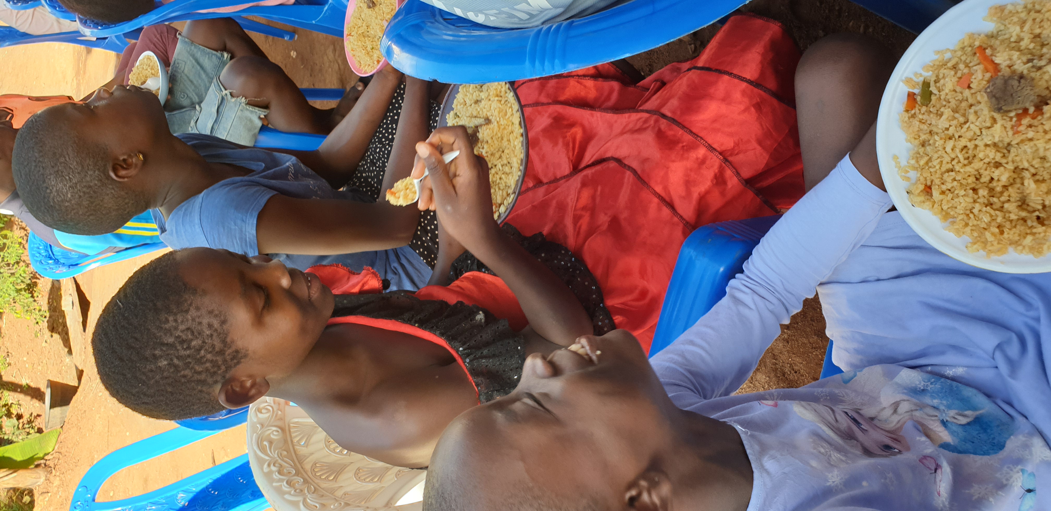 Children seated for meal
