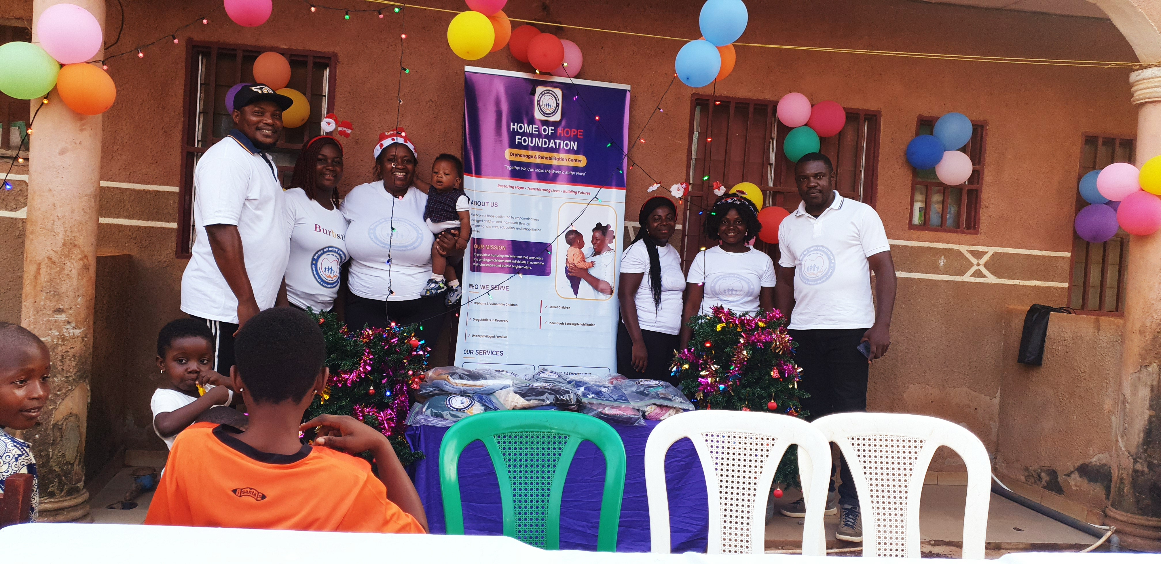 Foundation banner at Christmas event