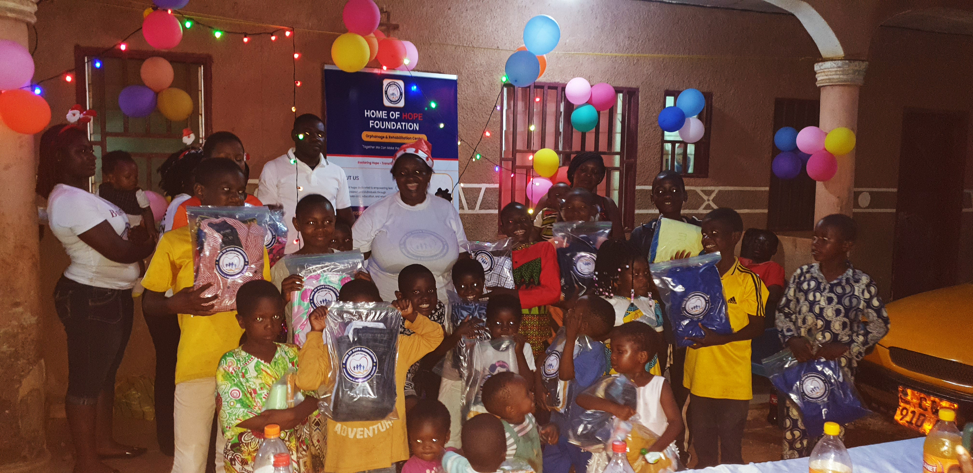 Children with Christmas gifts