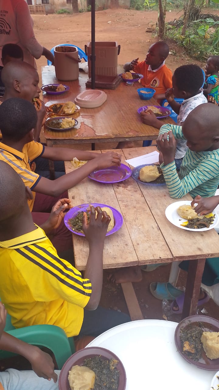 Children sharing a meal